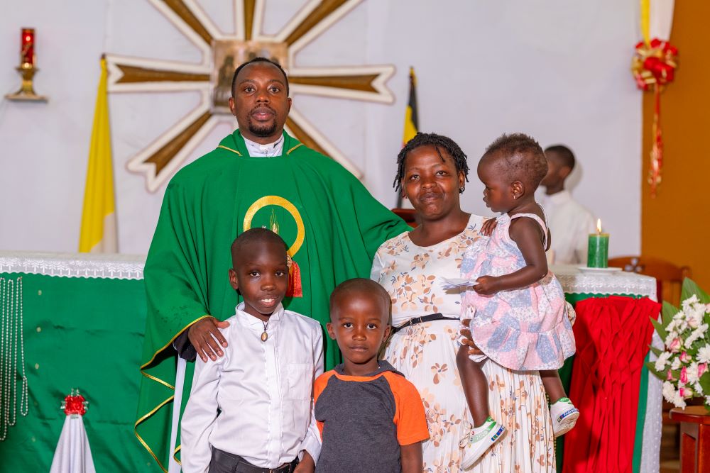 Family picture with priest